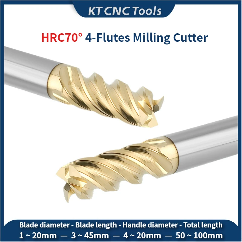 

Special Titanium Alloy 4F End Mills Carbide Milling Cutter Unequal Divided Edge Spiral CNC Machining Center For Dynamic Milling
