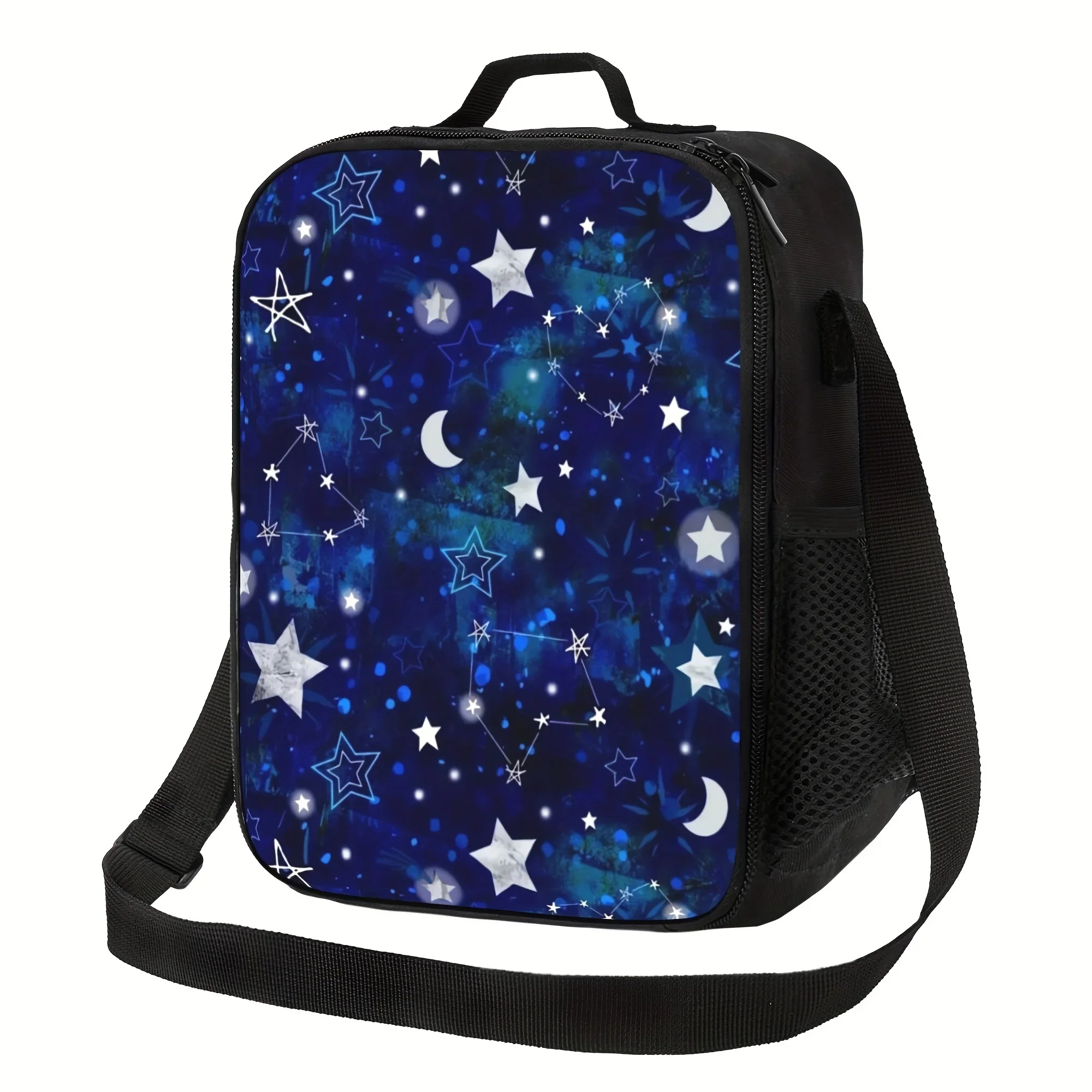 1pc Star, Moon Love And Heart Pattern Reusable Cooler Bag, Insulated Bag Insulated Lunch Bag For Camping Picnic Beach Essentials