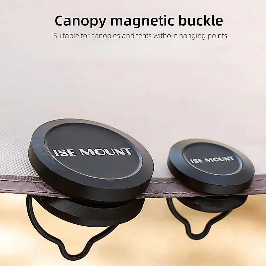 Camping Tent Magnetic Hook Strong Magnetic Portable Camping Lamp Hanging Buckle Hook Outdoor Canopy Magnet Snap Clip Hanger