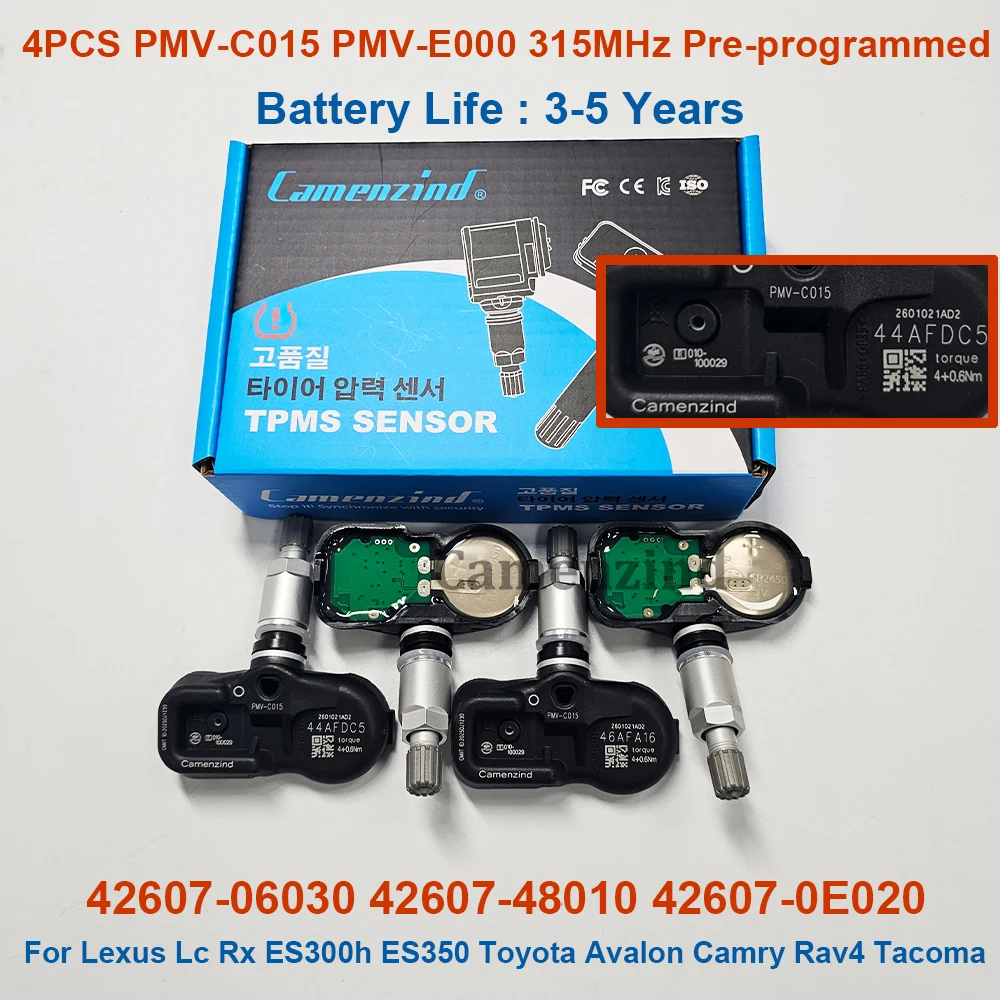 

4 шт. датчиков давления в шинах TPMS PMV-C015 42607-06030 PMV-E000 4260748010 4260706030 для Lexus LC RX Toyota Avalon Camry 315 МГц