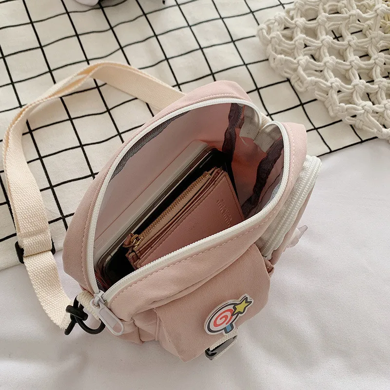 Fashion Canvas Crossbody Bags for Women 2023 Small Shoulder Messenger Bag Students Cotton Cloth Mini Female Handbags Purse Flap