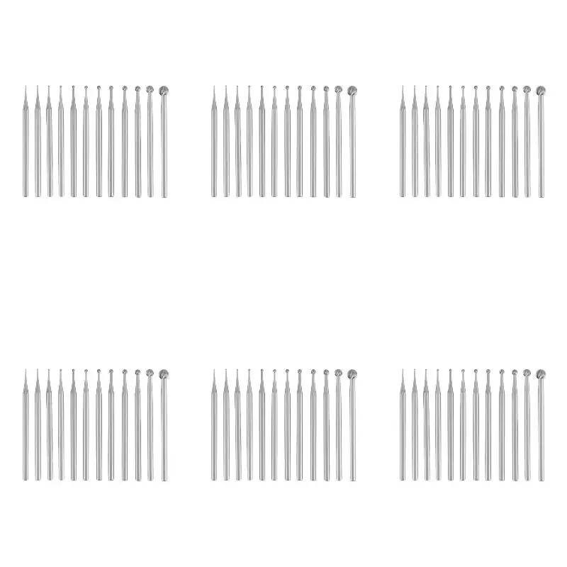6Pack X(12Pcs Round Shape Ball Burr Set 3/32Inch Shank Jewelry Making Burs Round Ball Shape Engraving Bits