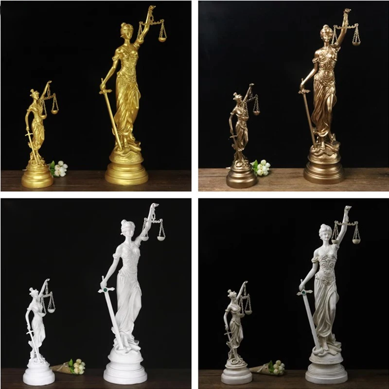 Ancient Greek Fair justice Goddess Themis Resin Sculpture Ornaments Court Law Firm Decoration Home Decoration Lawer student Gift