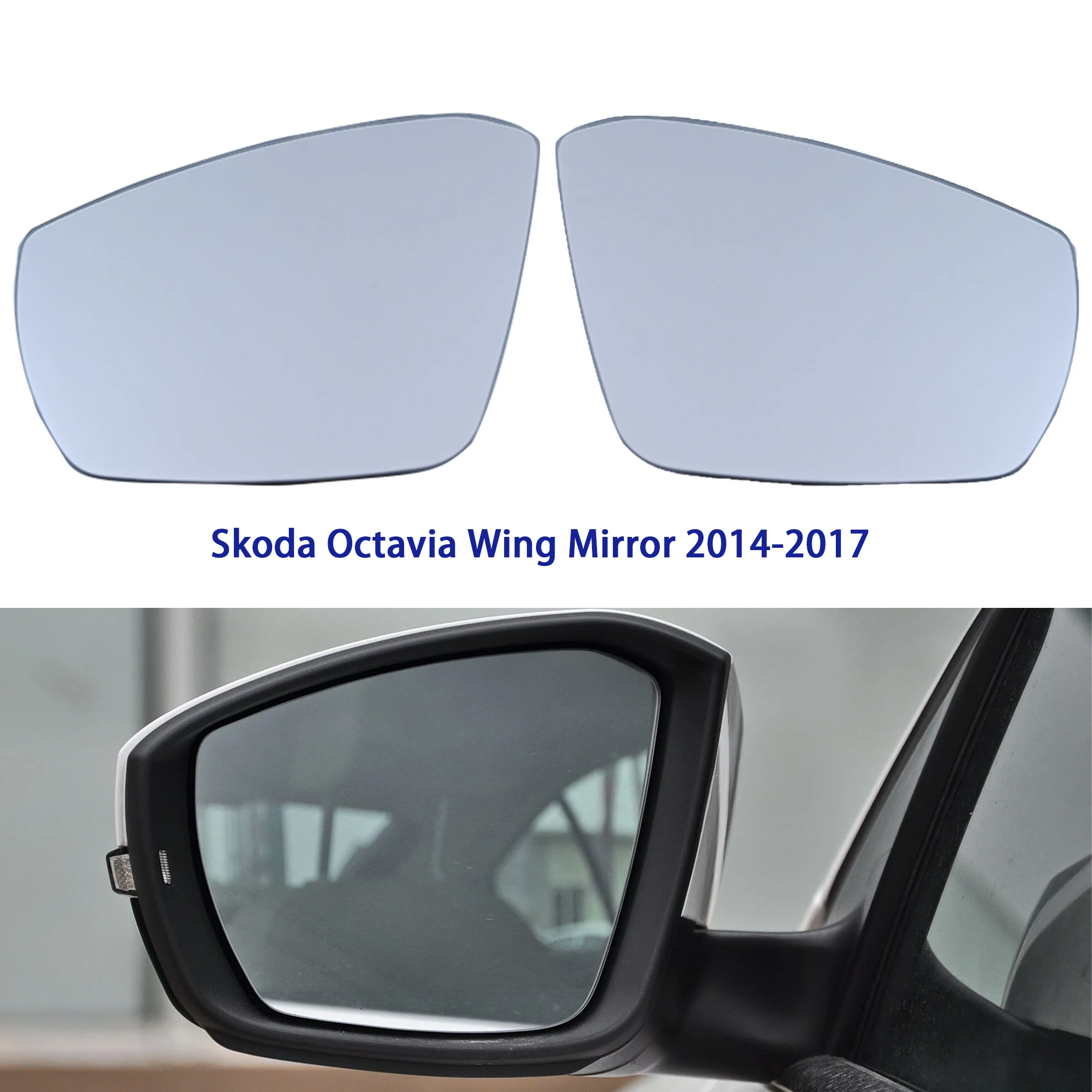 

For Skoda Octavia T-ROC 2014 2015 2016 2017 Left Right Side Mirror Wing Glass Rearview Lens with Heating 5E0 857 521/522