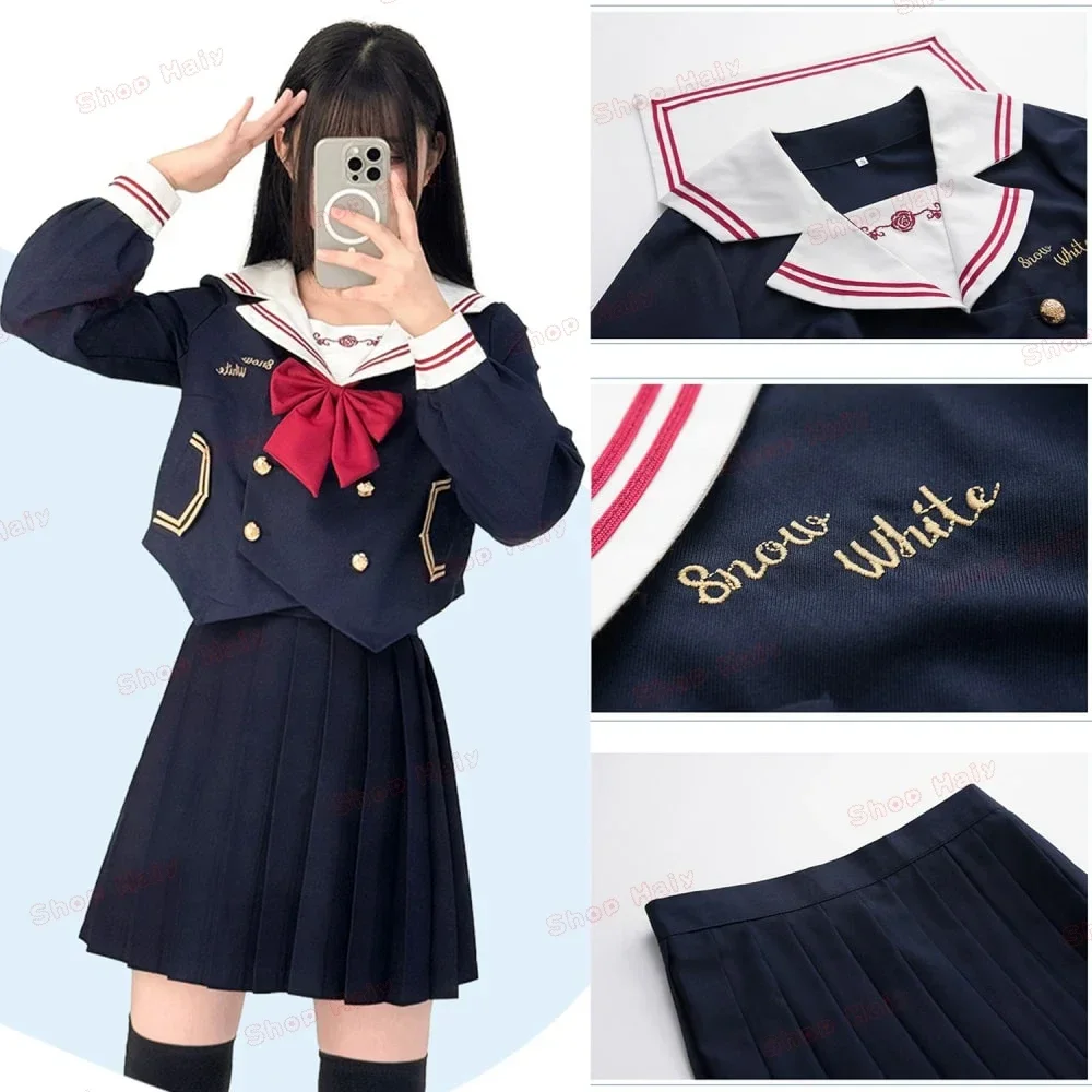 Japanische Schuluniform Mädchen JK Matrosenanzüge „White Heart Stream“ Student Society Sexy Faltenrock Anime COS Kostüme Damen