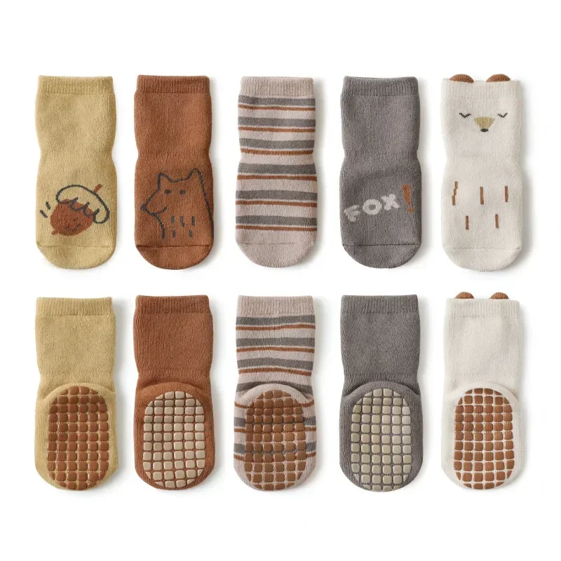 New Baby Socks Winter Warm Soft Terry Baby Boy Girl Socks Cute Cartoon Animal Non-slip Soled Newborn Toddler Socks