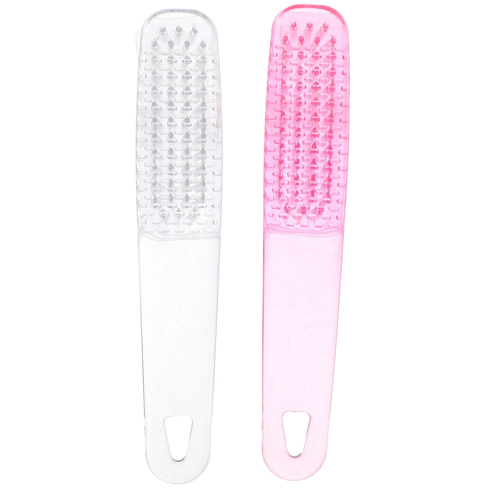 2 個のブラシ爪のクリーニング用ハンドルグリップネイルスクラバーマニキュアダストクリーナーポータブルプラスチックネイルアートツール