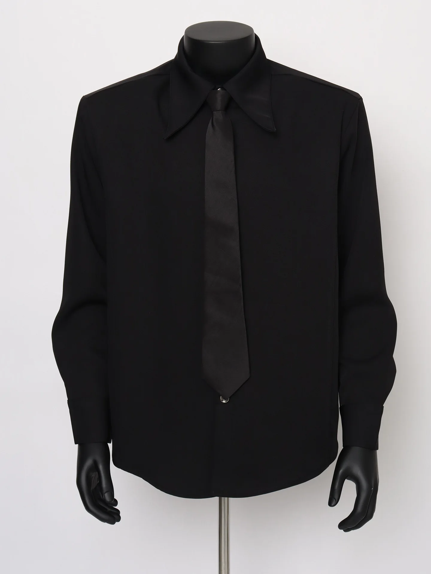 

Мужская повседневная рубашка Starlit с галстуком, свободного кроя, с длинным рукавом, однотонная, с дизайнерскими подплечниками, модная, осенняя, из полиэстера