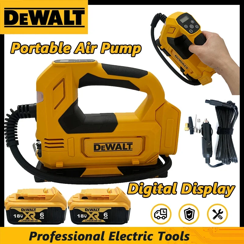

Портативный воздушный насос DEWALT, беспроводной инструмент для накачивания шин, электрический насос для мотоциклов, для аккумуляторов Dewalt 18V 20V