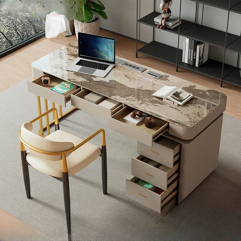 Executive Luxury Desk Table Computer Workbench Drawers Executive Office Laptop Desk Table Corner Pour Ordinateur Home Furniture