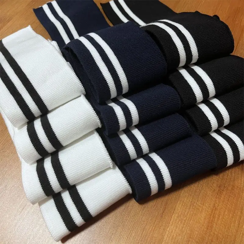 Thin single layer threaded knitted fabric T-shirt, thin jacket collar, cuff hem, DIY hand-sewn garment accessories