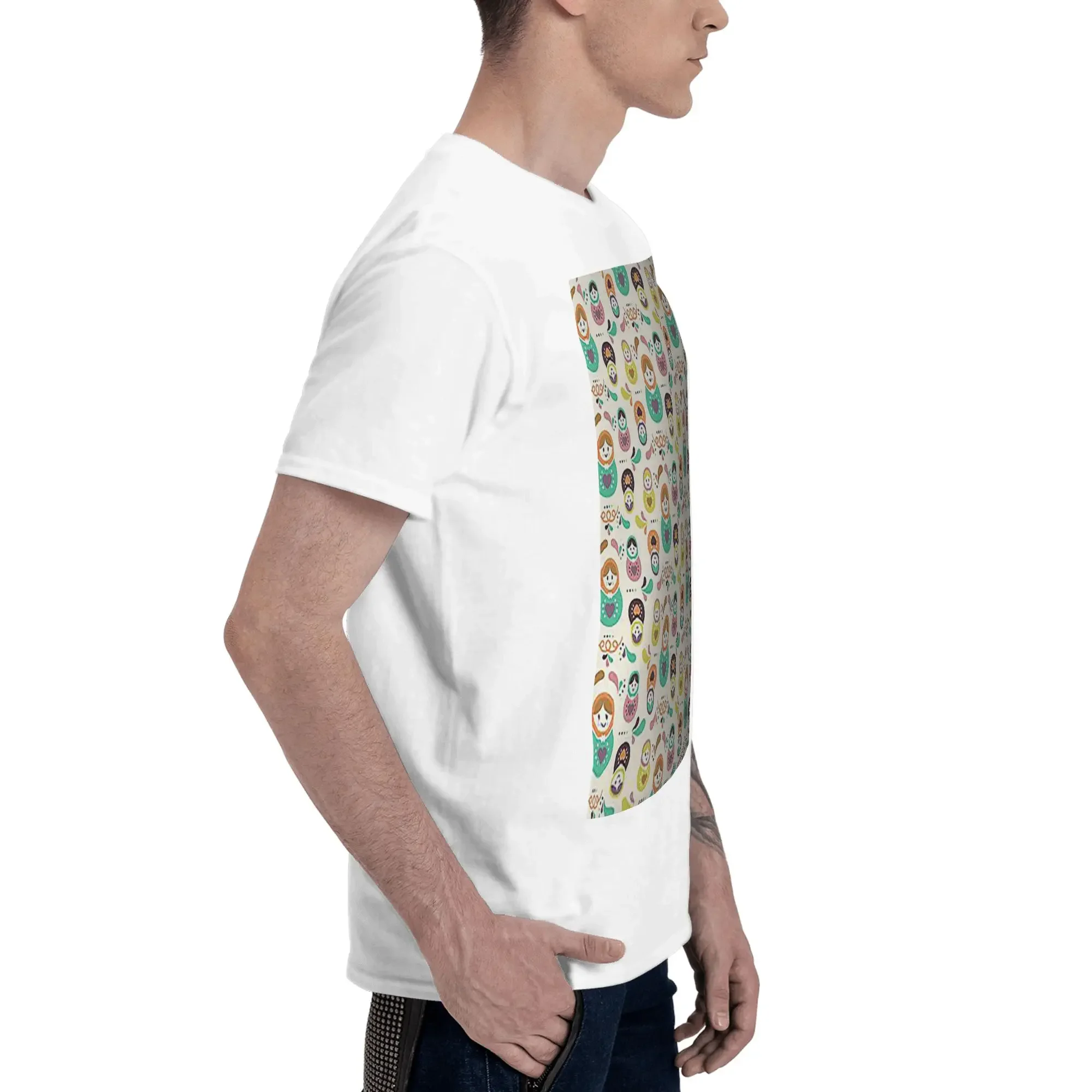 Matryoshka pattern  Men T-Shirt Plus Size T Shirts Men's Round Neck Cotton Tees Short Summer Male