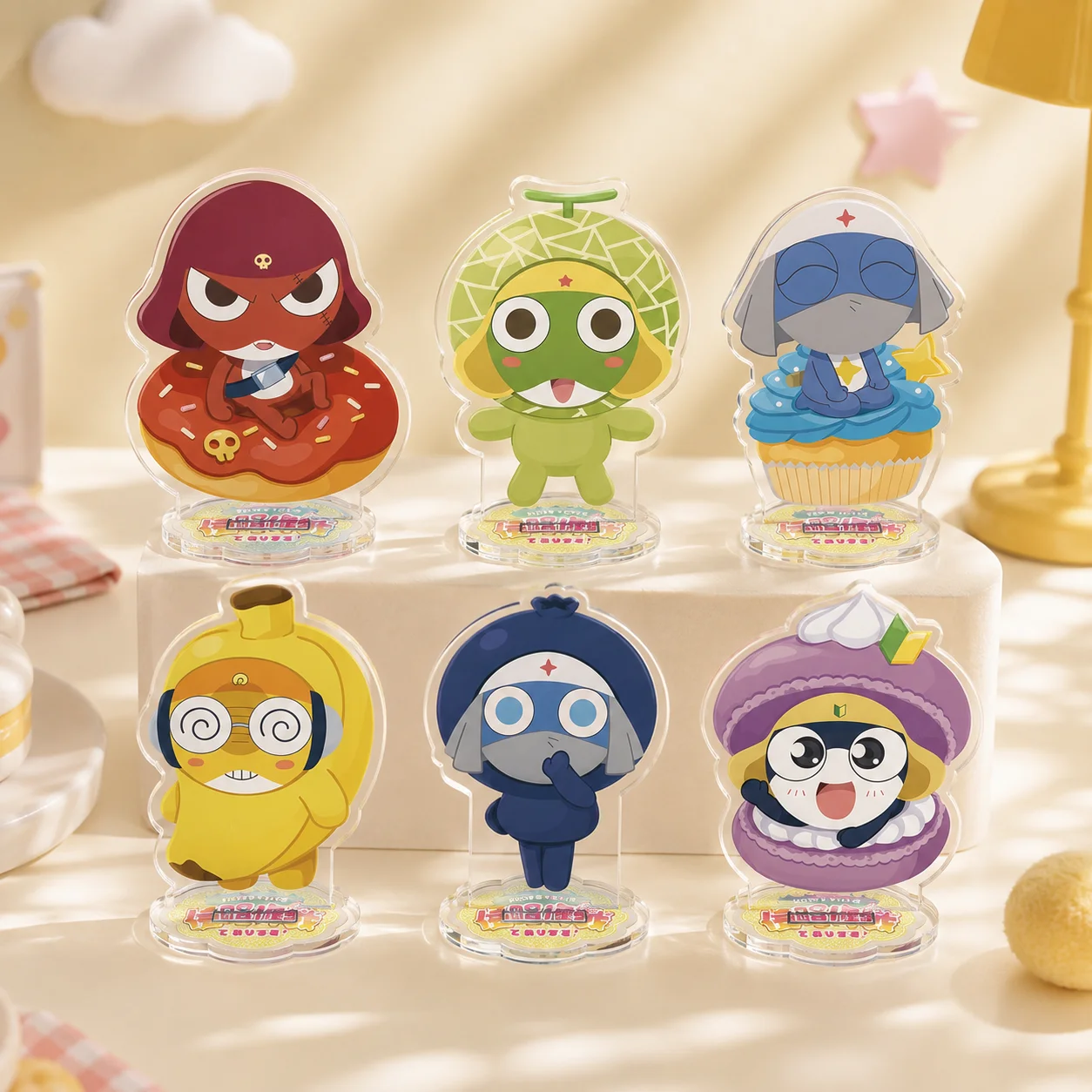 Anime Keroro Gunsou 10cm Acrylic Stand Giroro/Kururu Tabletop Decorations Accessories Decor Gifts Exquisite Products Keychain