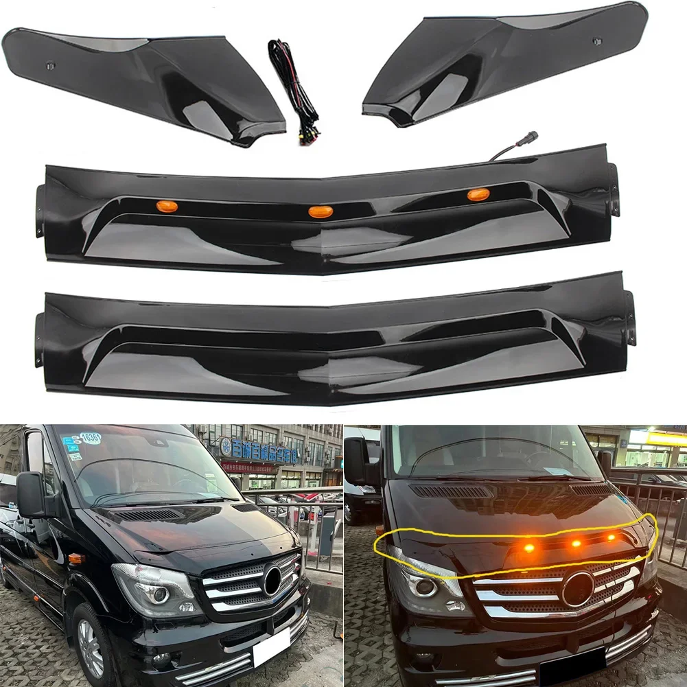 

Front Engine Grill Lip Molding Cover Trim Protector Garnish Bug Shields For Mercedes Benz Sprinter W906 2014-2017