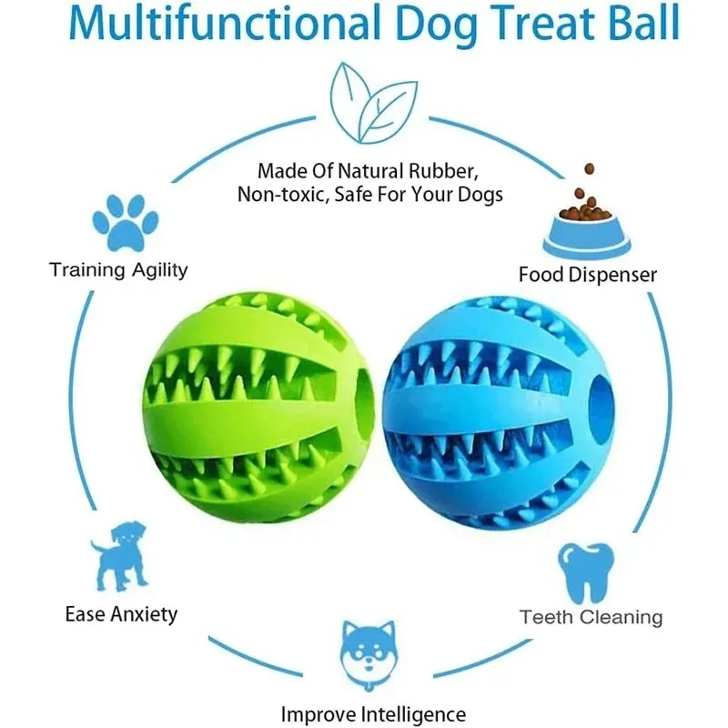 1Pcs 5CM/7CM Cross-border pet dog leakage toy balls, teething puzzles, anti-boring and biting training toys,Dog Food-Leaking Toy