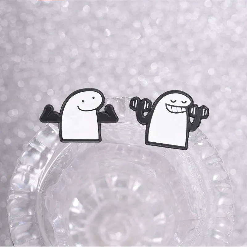 Gym Workout Flork Meme Enamel Dumbbell Weightlifting Muscle Flex Brooches Badge Fitness Lover Jewelry Gift for Friends - view 3
