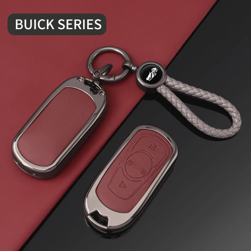 For Buick Regal Encore Enclave Envision LaCrosse Durable Zinc Alloy Leather Key Shell cubierta de control remoto funda llave