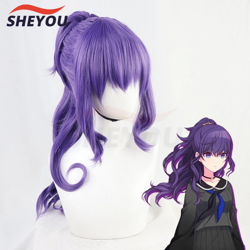 

Asahina Mafuyu Cosplay Wig Project Sekai Colorful Stage feat. Long Purple Curly Heat Resistant Synthetic Hair Wigs + Wig Cap