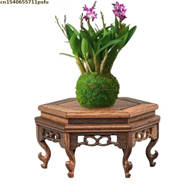 Miniature Wooden Table Crafts Coffee Tea Sets Pedestal Figurine Vase Flower Pot Sorting Table Display Stand Plant Bonsai Shelves