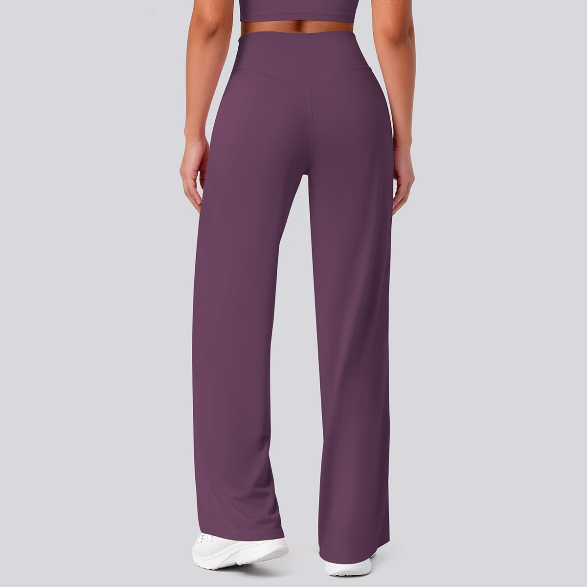 Rooftrellen Damen-Sporthose, Schlaghose, Hochgeschnittene, Lose Weite Hose, Einfarbig, Dünne Fitness-Sporthose für Frauen – Detail 25
