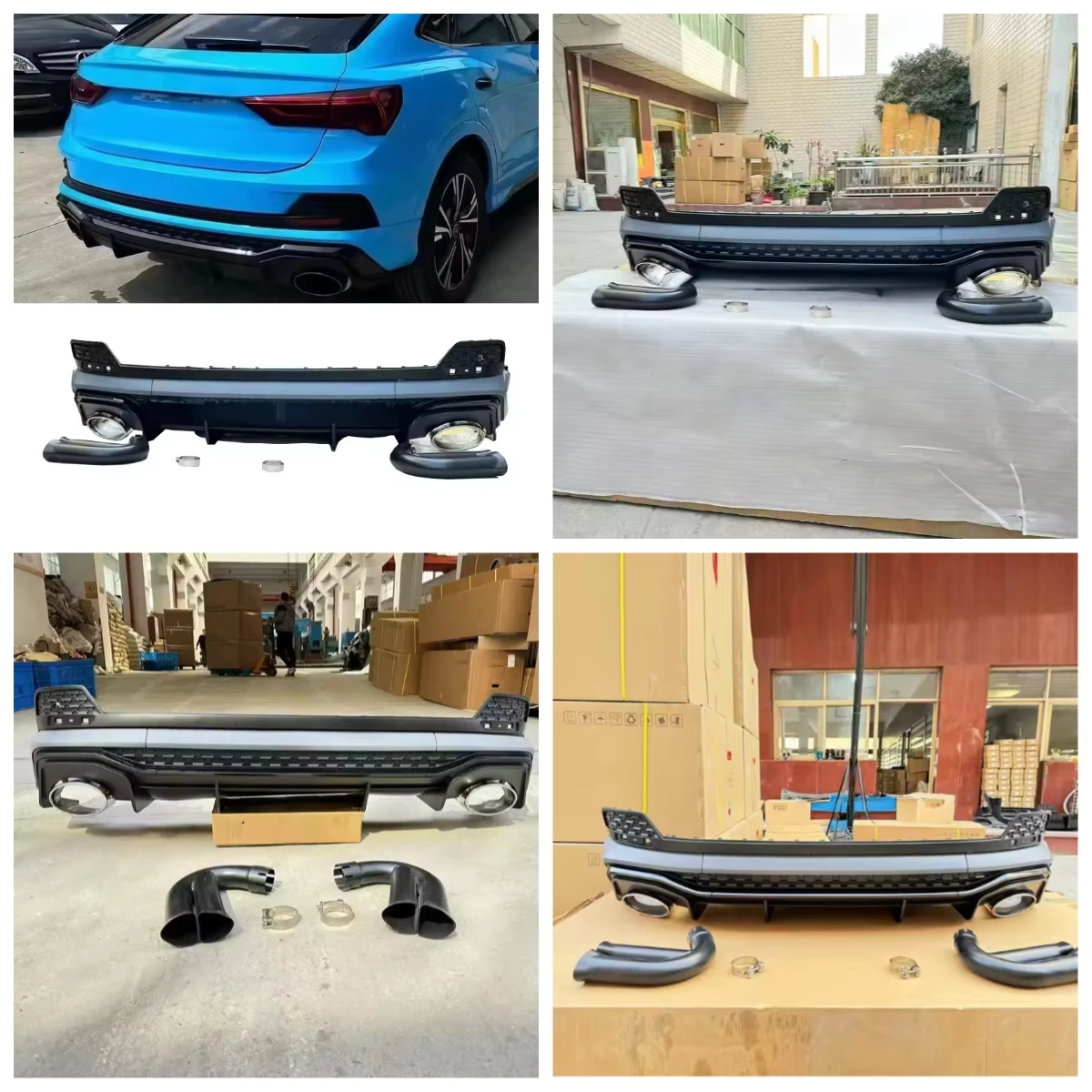 Stlf PP Material Body Kit 2020 2021 2022 2023 For Q3 F3 Upgrade To RSQ3 Style Rear Bumper Diffuser