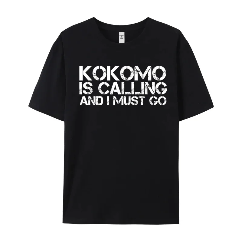 Loose KOKOMO IN INDIANA Funny City Funny Short Sleeve T Shirt Mother Day Crew Neck Combed cotton Tees for Men T Shirt Birthday