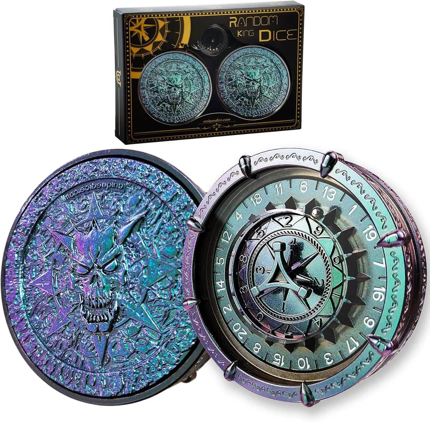 

Metal Dice Set for D&D with Spinner RPG Polyhedral Dice Gift 7in2 Dungeons and Dragons Dice Set for Game Players