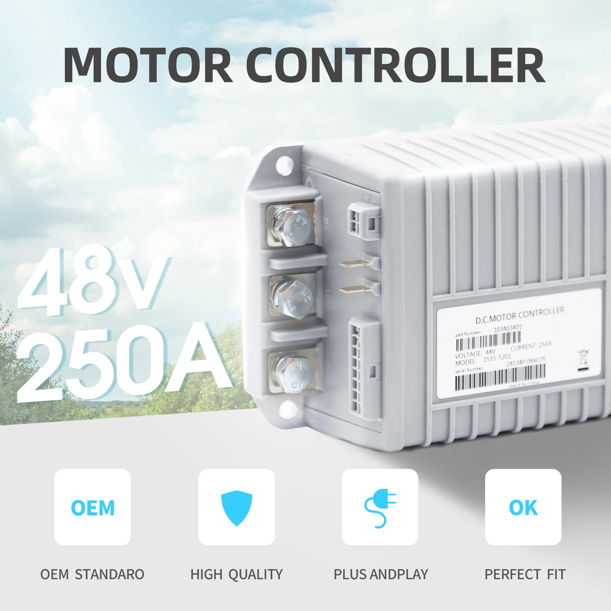 1515-5201 48 فولت 250A وحدة تحكم المحرك 103403401   لعربة الجولف السابقة لسيارة كورتيس كلوب (2009-2014)