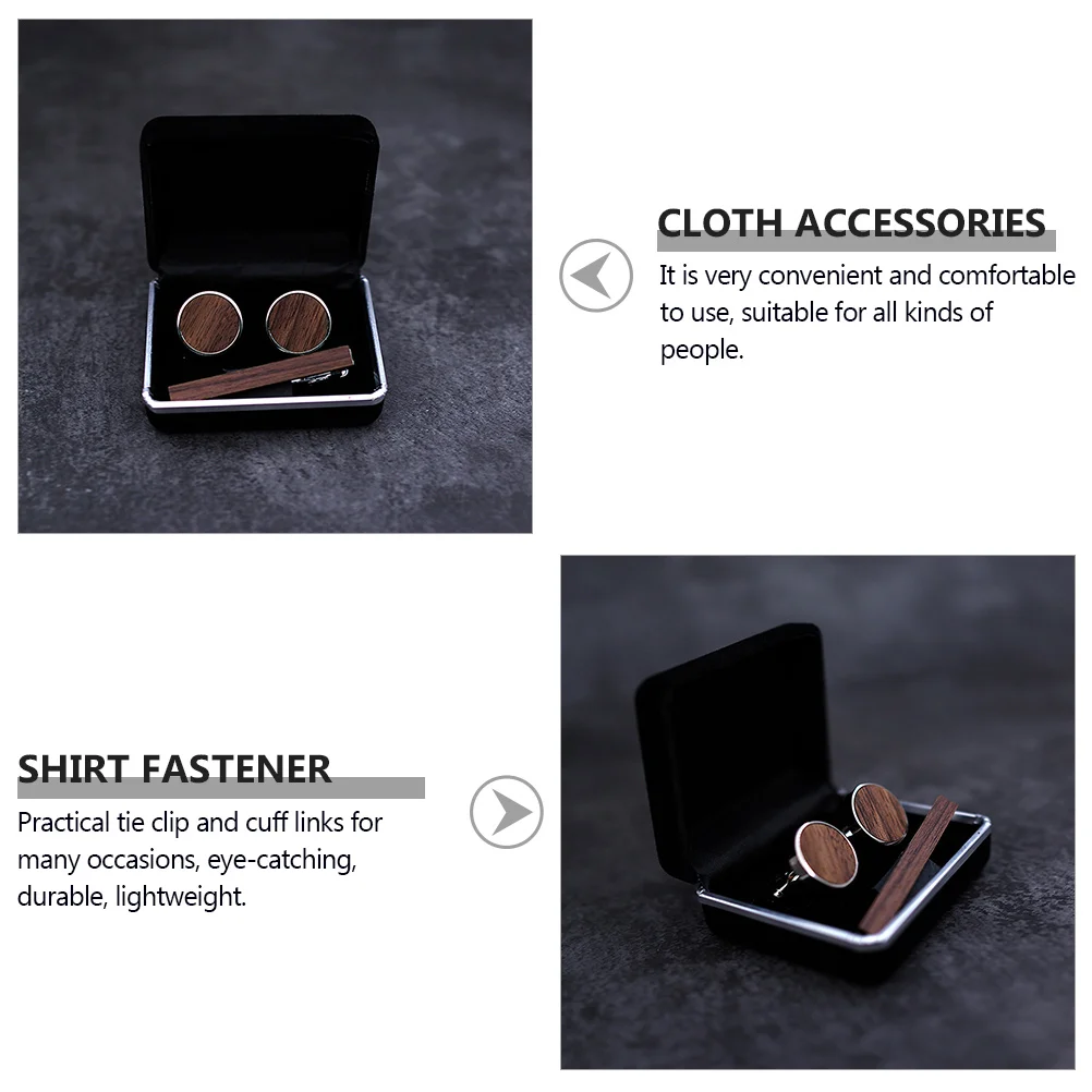

Solid Wood Cufflinks Brown Fashion Practical Durable Lightweight Match Shirt Tie Beautiful Color Lasting Luster Wear Resistance