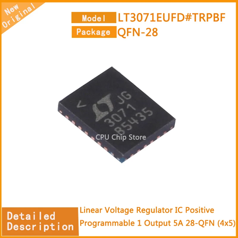 

10Pcs/Lot New Original LT3071EUFD#TRPBF LT3071EUFD Linear Voltage Regulator IC Positive Programmable 1 Output 5A 28-QFN (4x5