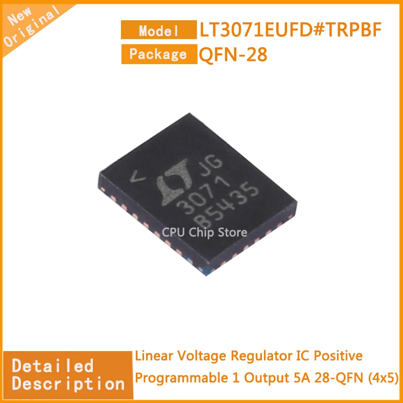 10Pcs/Lot  New Original  LT3071EUFD#TRPBF  LT3071EUFD  Linear Voltage Regulator IC Positive Programmable 1 Output 5A 28-QFN (4x5