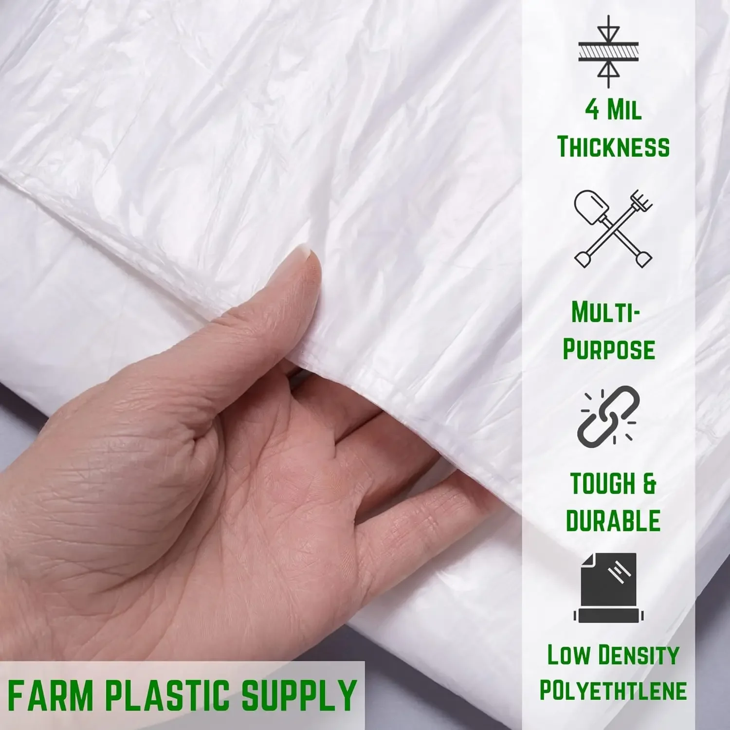 Clear Plastic Sheeting - 4 mil - (40' x 100') - Thick Plastic Sheeting, Heavy Duty Polyethylene Film, Drop Cloth Vapor Barrier