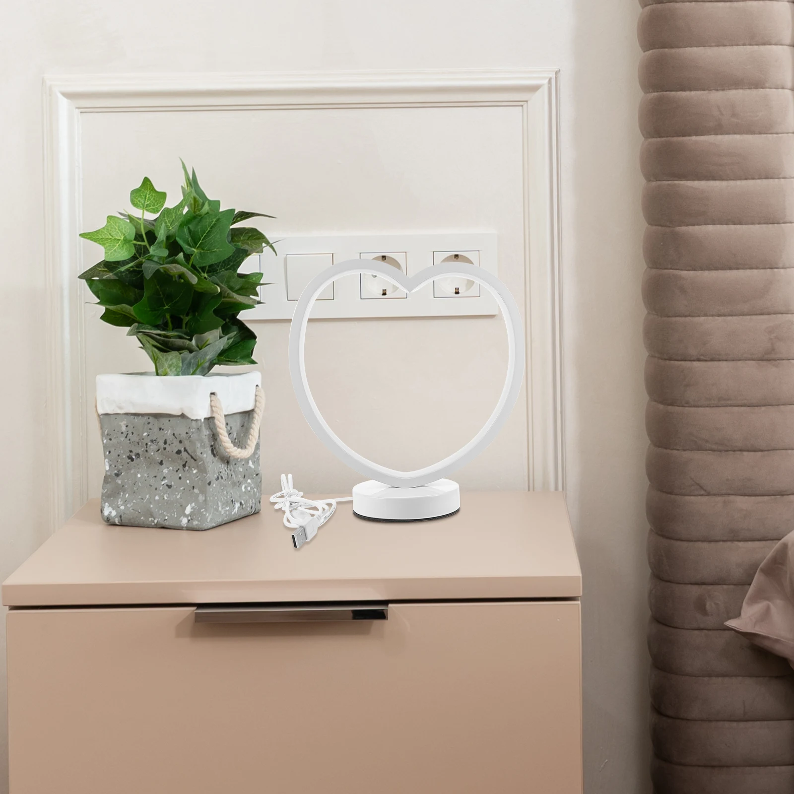 

Plastic Night Lamp for Kids Bedroom Bedside Table Small Light Remote Girls Decor Durable Mood Lighting Gift