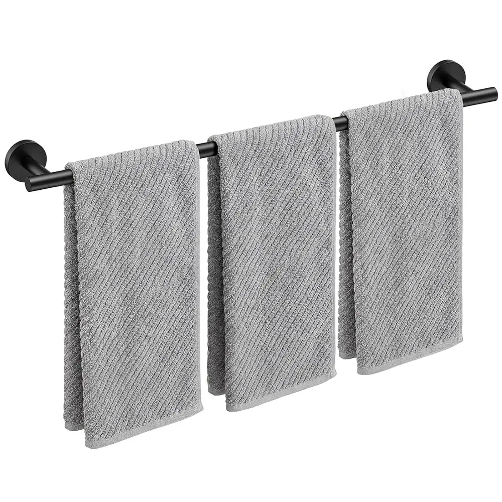 

Free Shipping-Matte Black Towel Bar, 30 Inch Towel Rack for Bathroom Wall-Mounted, SUS304 Stainless Steel, Total Length 32 Inch