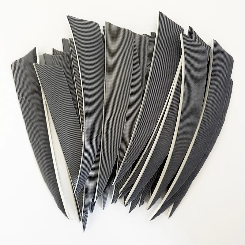 50 Pcs 4 Zoll Carbon Pfeil Federn Befiederung RW Schild Cut Türkei Federn Fletches Bogenschießen Bogen Jagd Zubehör – Detail 6