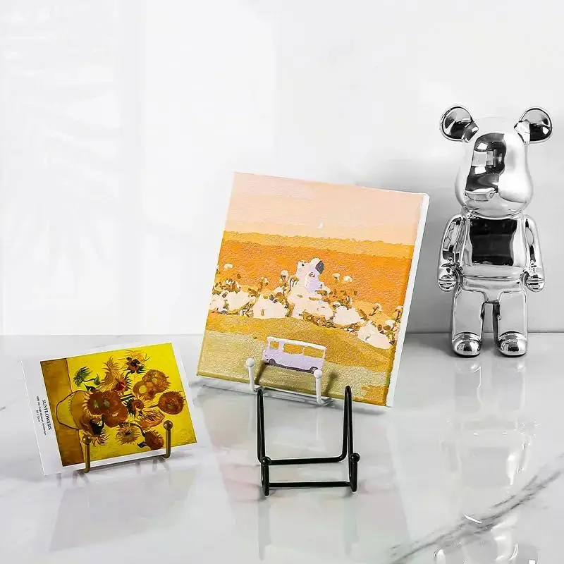 1pc Plate Display Stand Picture Easel Metal Plate Stands Holder Display Pictures Frame Photo Decorative Plate Dish Tabletop Arts