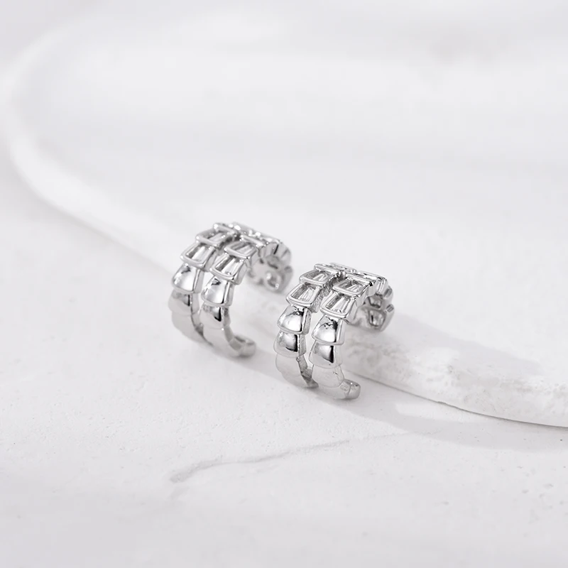 Neue Doppel Hoops Exquisite Geometrische Gefälschte Keine Durchbohrten Clip Ohrringe Für Frauen Zirkonia Ohr Clips Elegante Ohr Manschette Ohrringe Schmuck – Detail 7