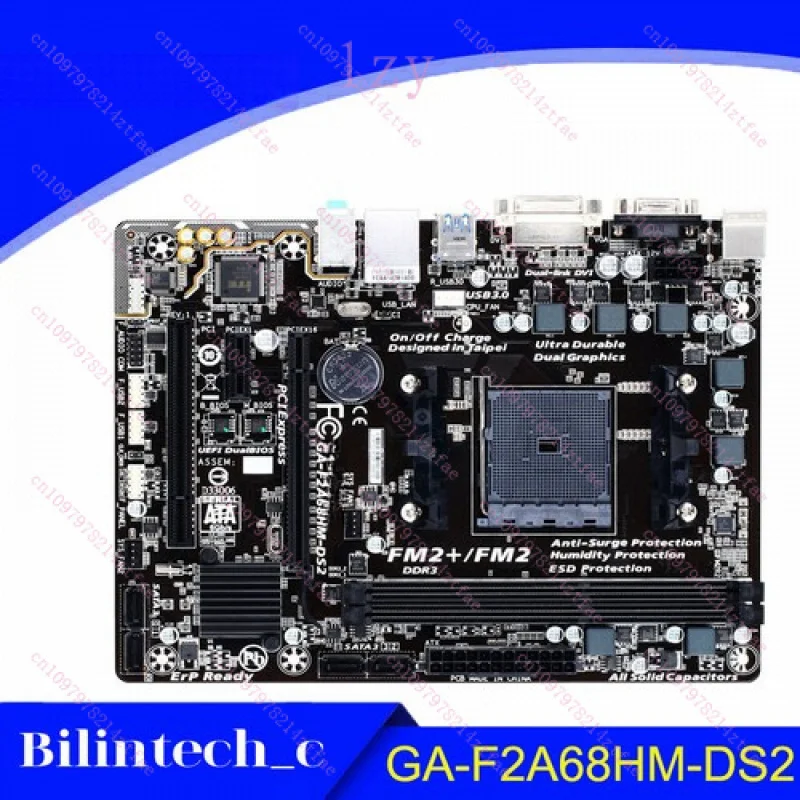 used FOR GIGABYTE GA-F2A68HM-DS2 64G AMD DDR3 FM2+ M-ATX Motherbroad Test ok