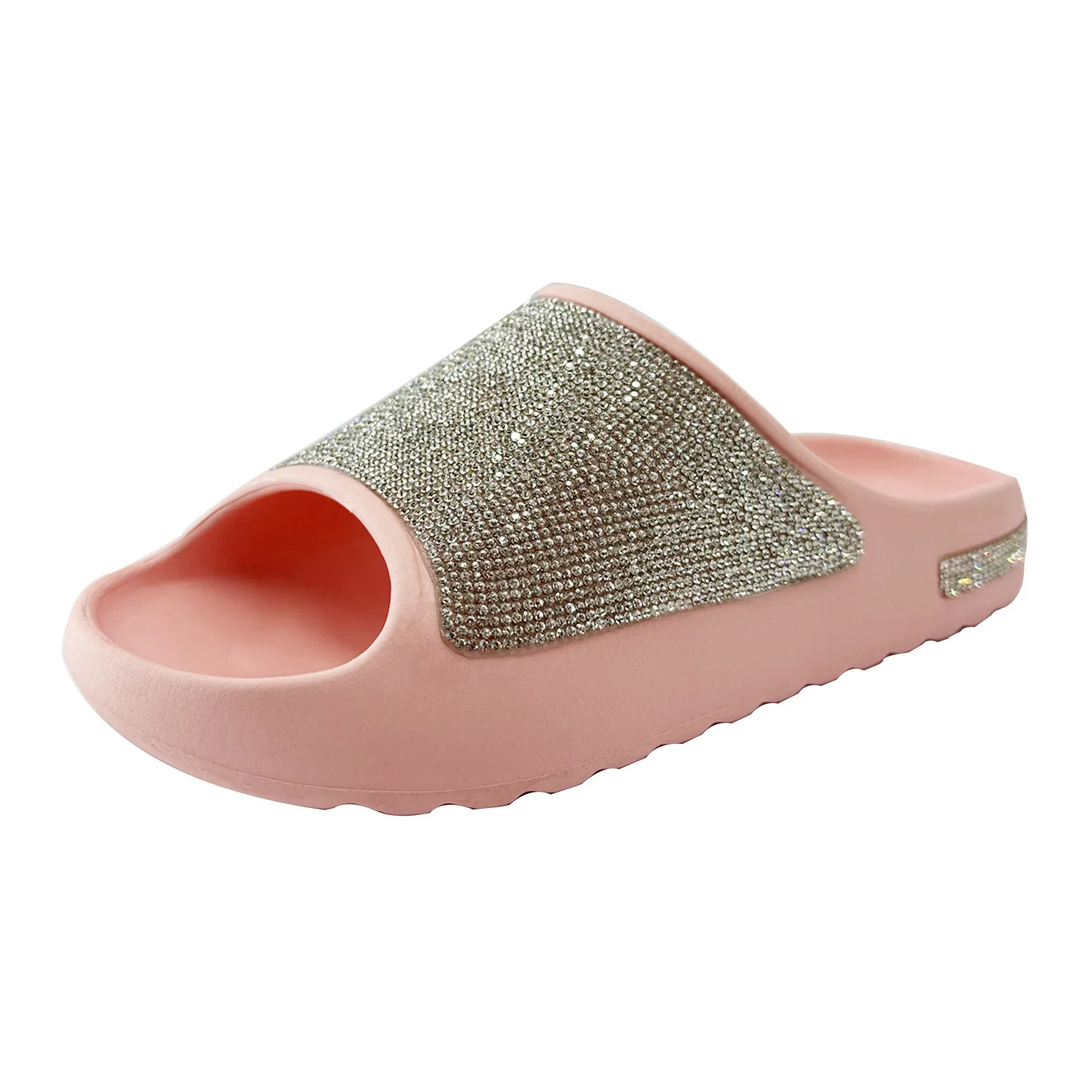 2024 Summer Women Slides Shoes Europe INS Thick Bottom Diamond Slippers New Online Celebrity Bling Bling Outdoor Fashion Sandals