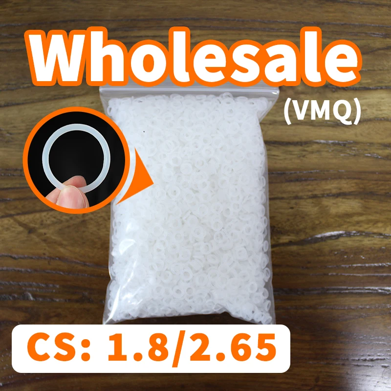 

Thickness 1.8/2.65mm CS O-ring wholesale White VMQ silicon rubber gasket seal silicone ring washer rubber elastic free shipping
