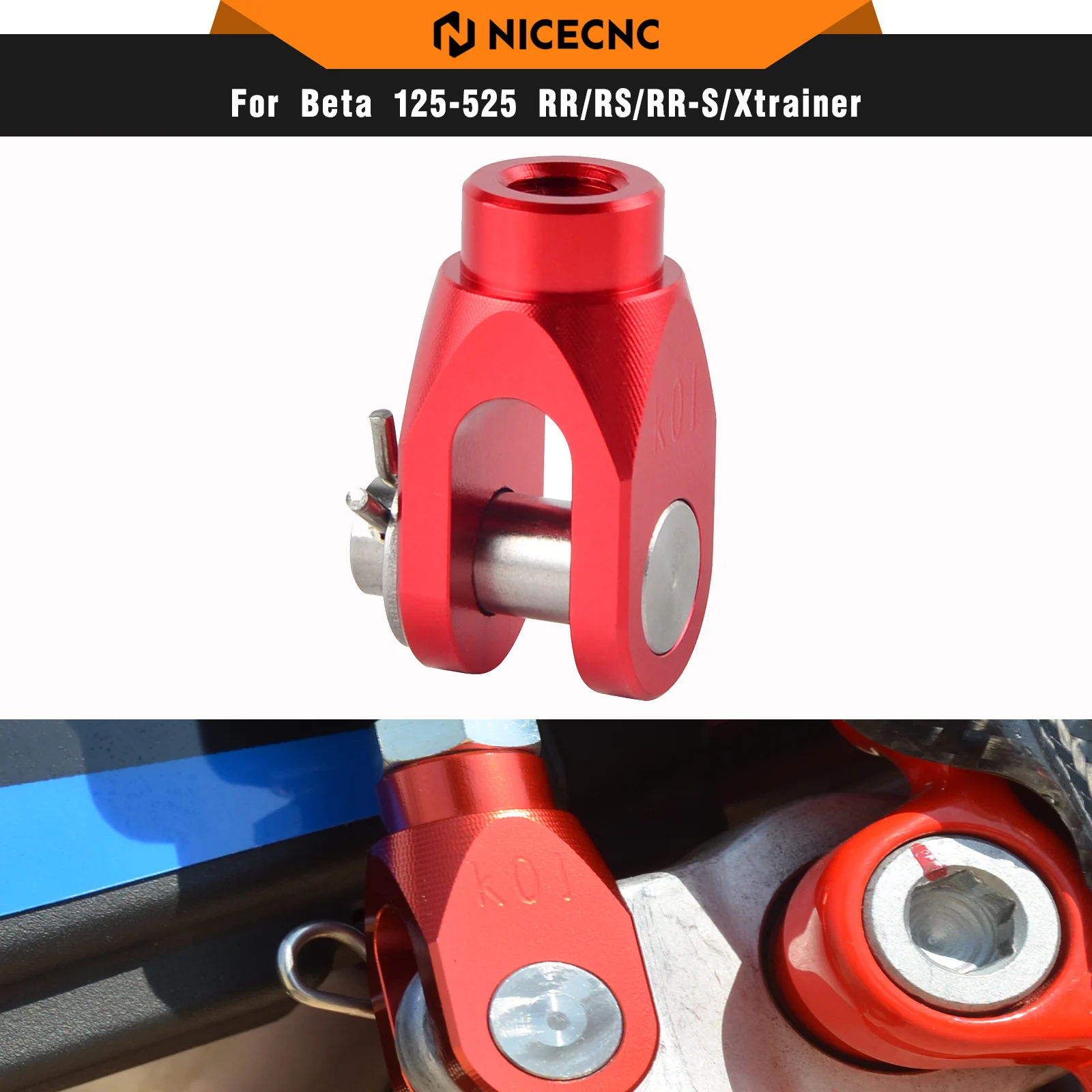 NICECNC Motorcycle Rear Brake Clevis For BETA X-TRAINER 300 2015-2024 RR300 RR250 RR350 RR390 RR400 RR430 RR480 RR500 2013-2024