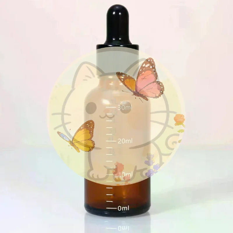 

~5ml-100ml Dropper Bottles With Scale Reagent Eye Drop Amber Glass Aromatherapy Liquid Pipette Bottle Refillable Bottles Travel~