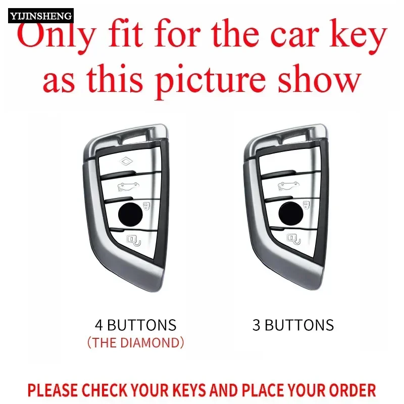 3 4 Buttons Zinc Alloy Style Car Key Case Cover Holder for BMW X1 X3 X5 X6 X7 1 3 5 6 7 Series G20 G30 G11 F15 F16 G01 G02 F48