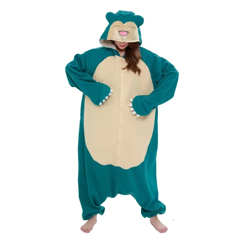 

TAKARA TOMY Smile Snorlax Onesie Kigurumi Cosplay Costume Cartoon Christmas Pajamas Fleece Women Full Body Anime