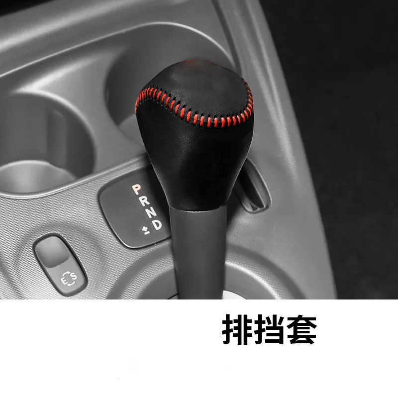 

For Mercedes-Benz smart fortwo Genuine Leather Car Gear Head Shift Knob Cover Protector Sleeve Car Gear Cover Black