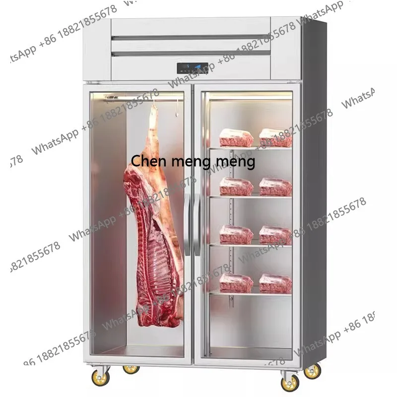 

Vertical refrigerated meat hanging cabinet Commercial beef and mutton hanging meat cabinet Frozen cooked three display cabinet