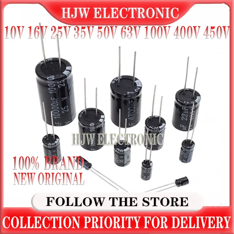 

1000PCS aluminum electrolytic capacitor 10V 16V 25V 35V 50V 63V 100V 400V 450V 47UF 100UF 220UF 330UF 470UF 680UF 1000UF1500UF