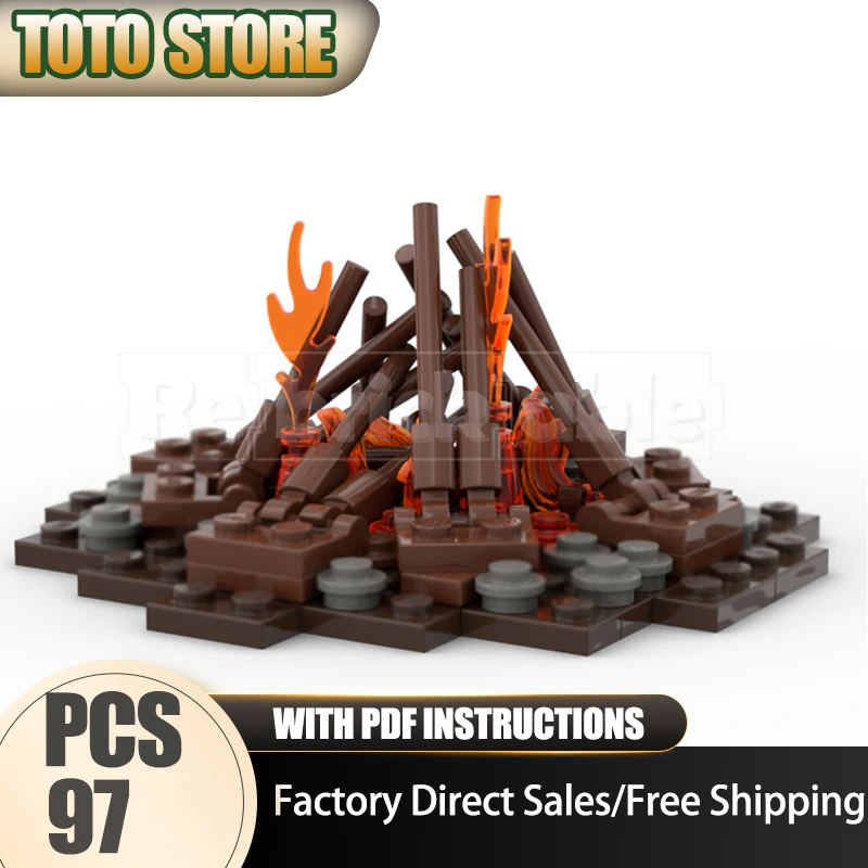 

Medieval Castle Model Moc Building Blocks Watchfire of the Vigil Model Technology Bricks Assembly Holiday Construstion Toy Gift