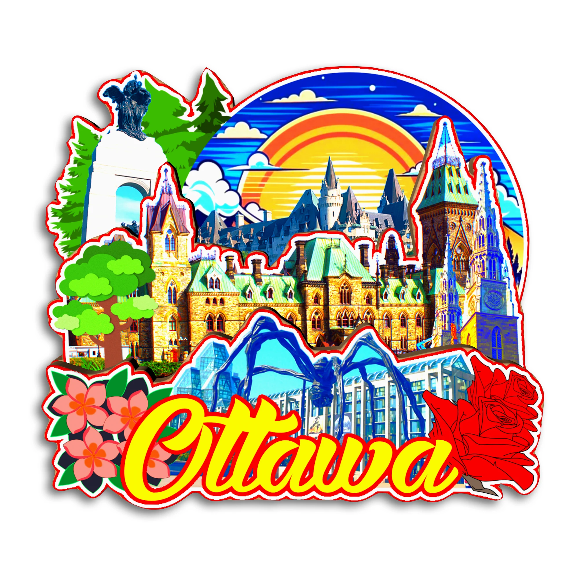 أوتاوا هاليفاكس جاسبر وينيبيج بانف كندا كاليفورنيا الولايات المتحدة الأمريكية مغناطيس الثلاجة هدية تذكارية للسفر هاندماردي ثلاجة مزخرفة #3