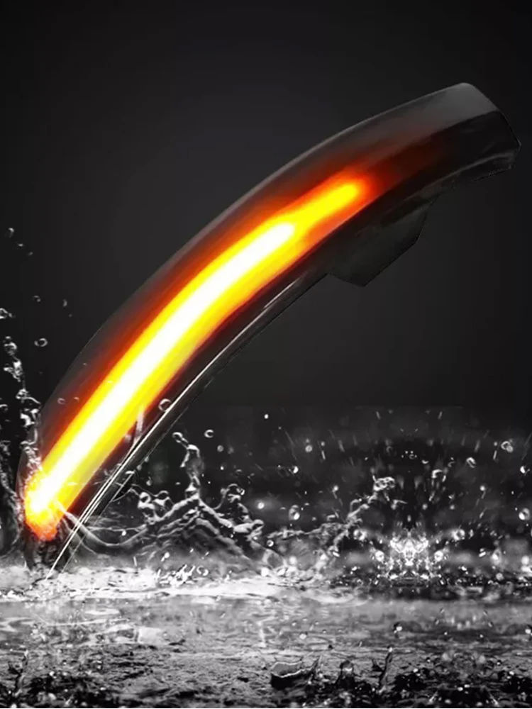 2 قطعة LED مرآة بدوره مصباح إشارة الغبار الجانب مرآة مؤشر مصباح 12 فولت تدفق المياه الوامض ضوء وماض اكسسوارات السيارات #4